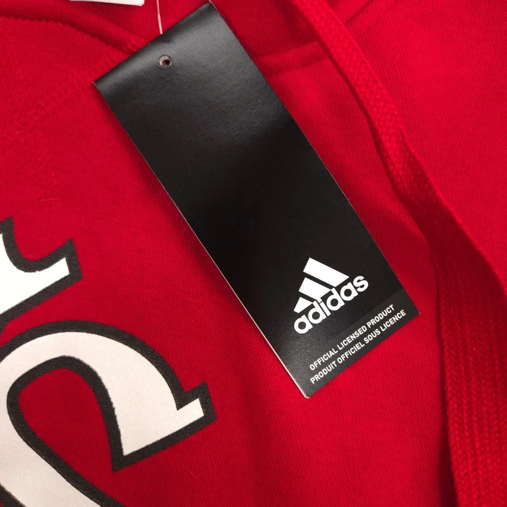 Adidas Fleece Hoodie Mens Large Red North Suburban Wings Hockey Pullover‎ NEW